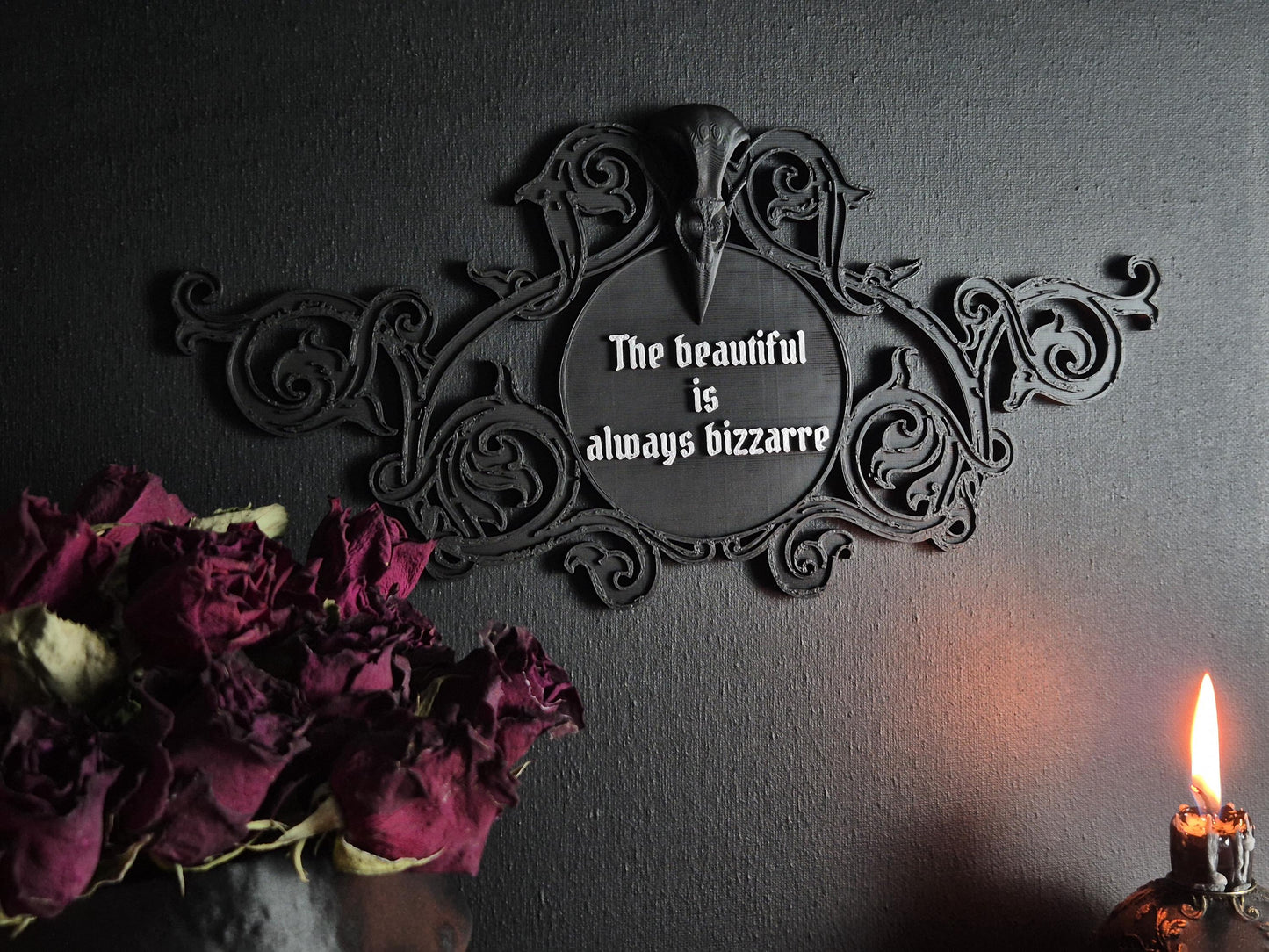 Gothic Quote Wall Decoration "The beautiful is always bizarre"