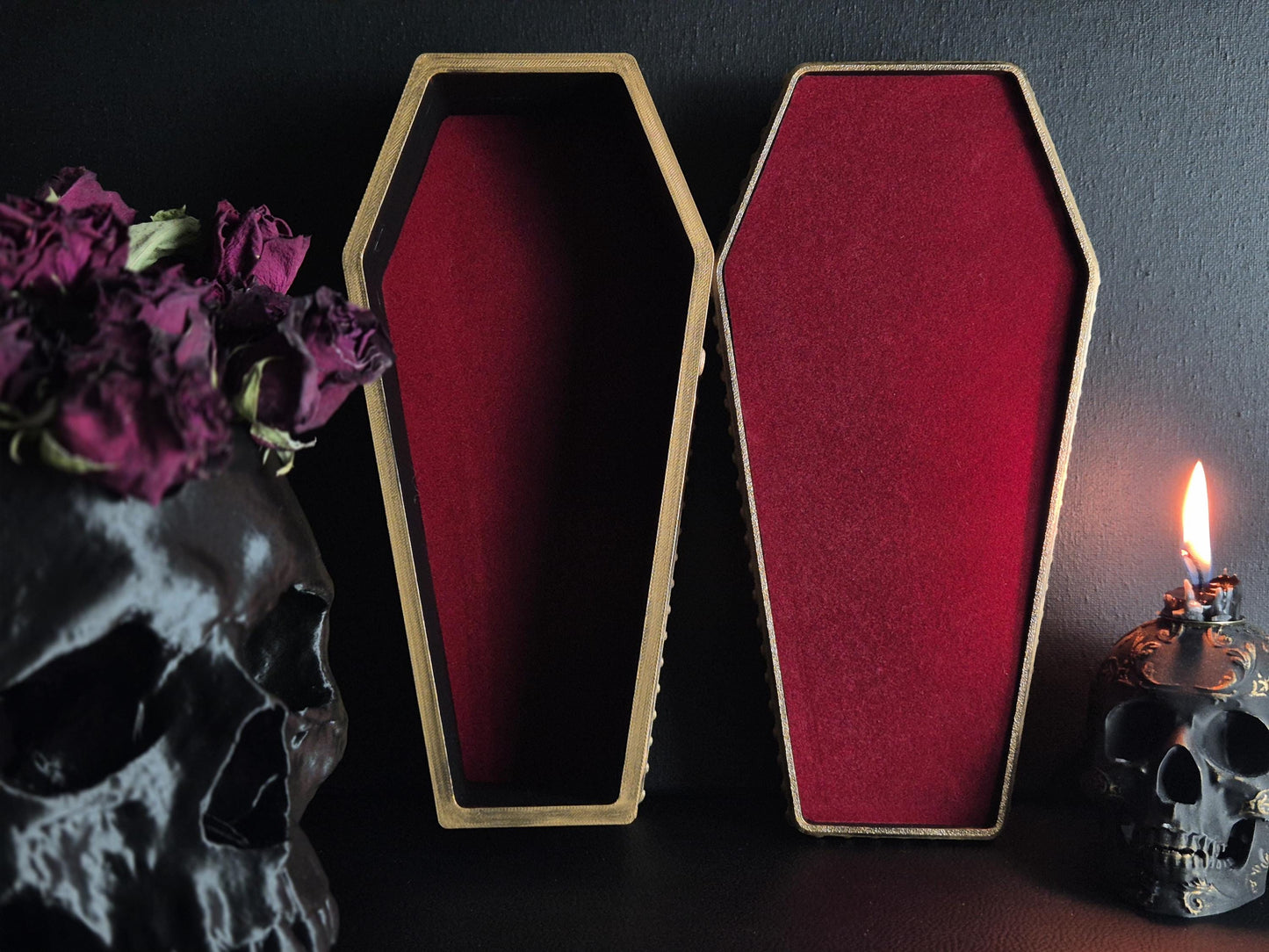 Gothic Coffin Jewelry Box, 3D Printed Butterfly Trinket Box, Moth Coffin Decor, Victorian Gothic Storage Box, Witchy Home Decor