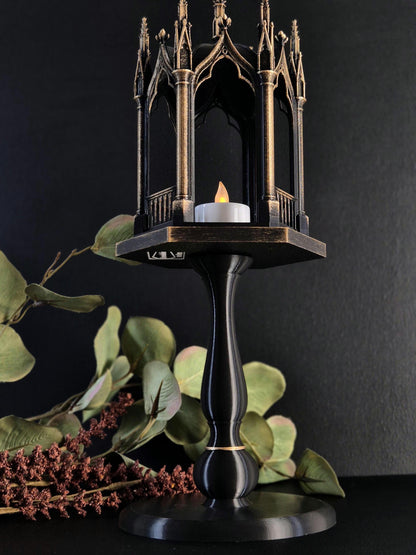 Gothic Tealight Holder "Tristessa" with Detachable Stand