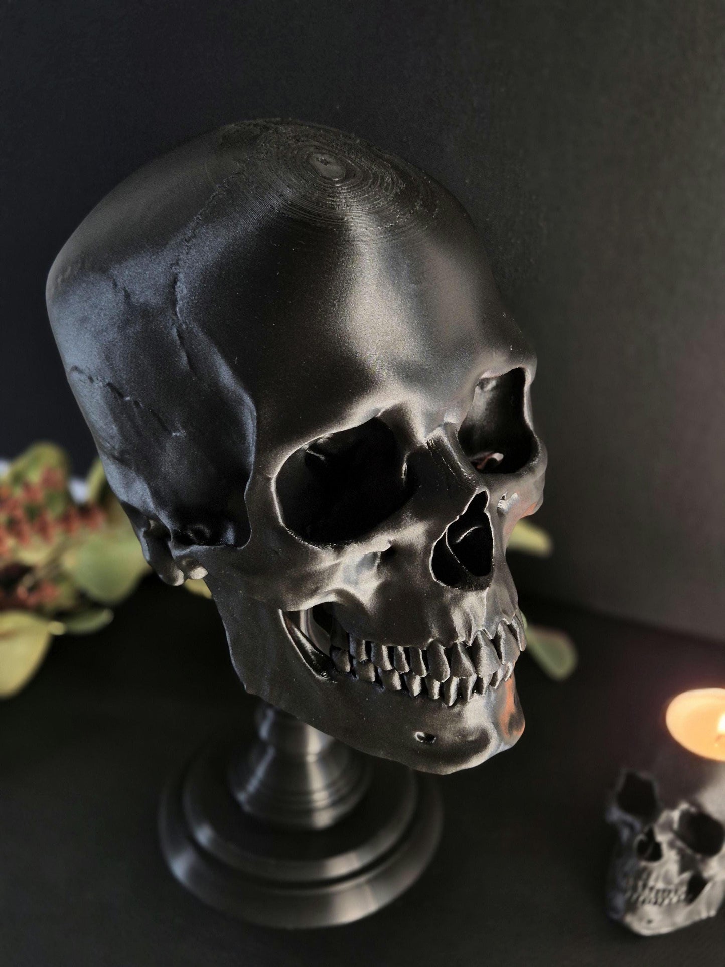 Realistic Human Skull Replica with Detachable Plinth "Hannibal"
