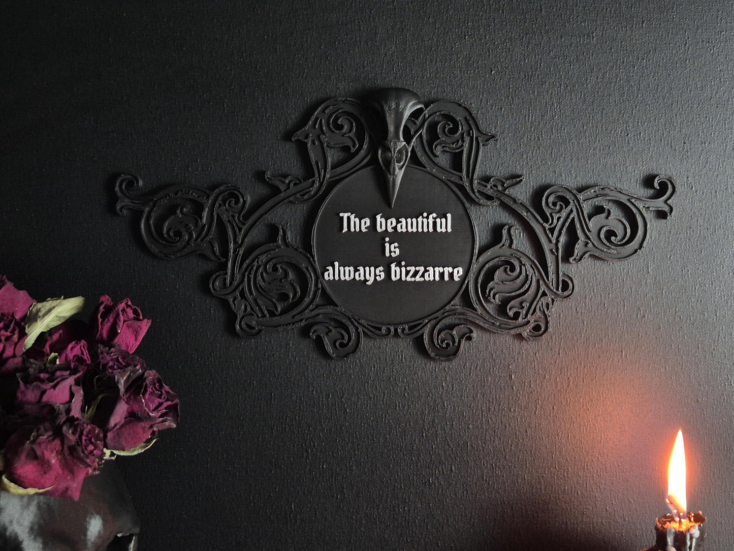 Gothic Quote Wall Decoration "The beautiful is always bizarre"
