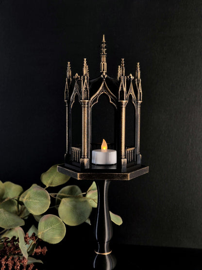 Gothic Tealight Holder "Tristessa" with Detachable Stand