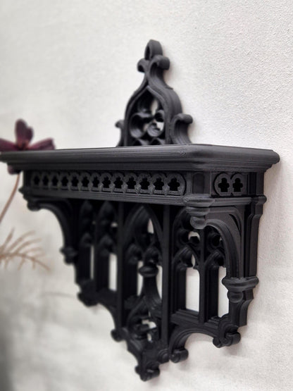 Elegant Victorian Wall Shelf – 3D Printed Gothic Decor, Gothic Decor for Crystals orJewelry, Candle Holder,Dark Academia Shelf,Gift for Goth