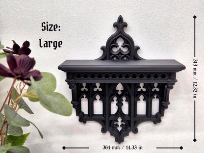 Elegant Victorian Wall Shelf – 3D Printed Gothic Decor, Gothic Decor for Crystals orJewelry, Candle Holder,Dark Academia Shelf,Gift for Goth