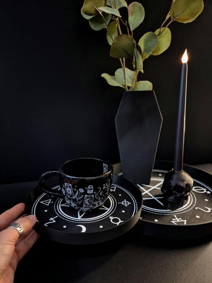 Gothic Pentagram Tray with Occult Symbols