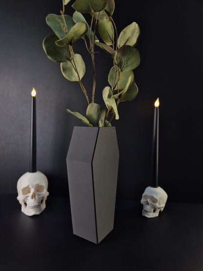 Coffin Vase for Dried Flowers – Gothic Black Vase, 3D Printed Witchy Home Decor, Halloween Centerpiece, Alternative Gothic Gift