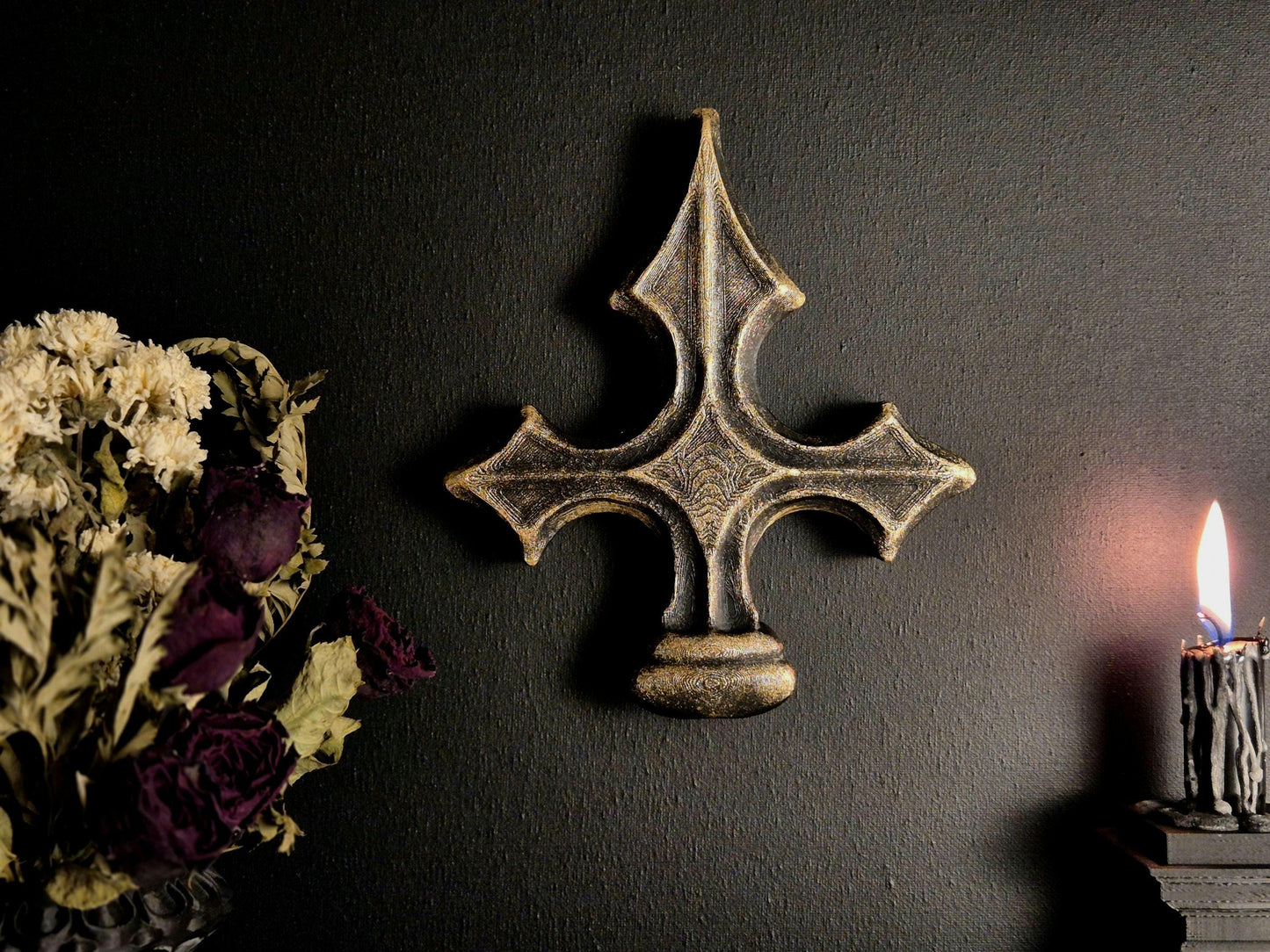 Gothic Cross Wall or Shelf Decor