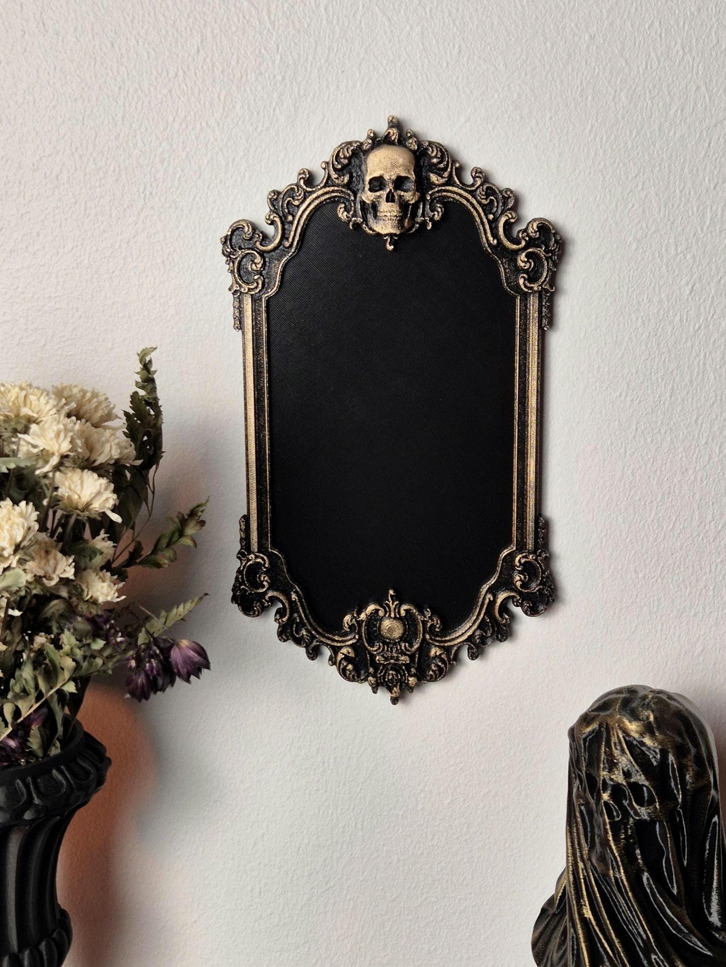 Gothic Victorian Human Skull Photo Frame
