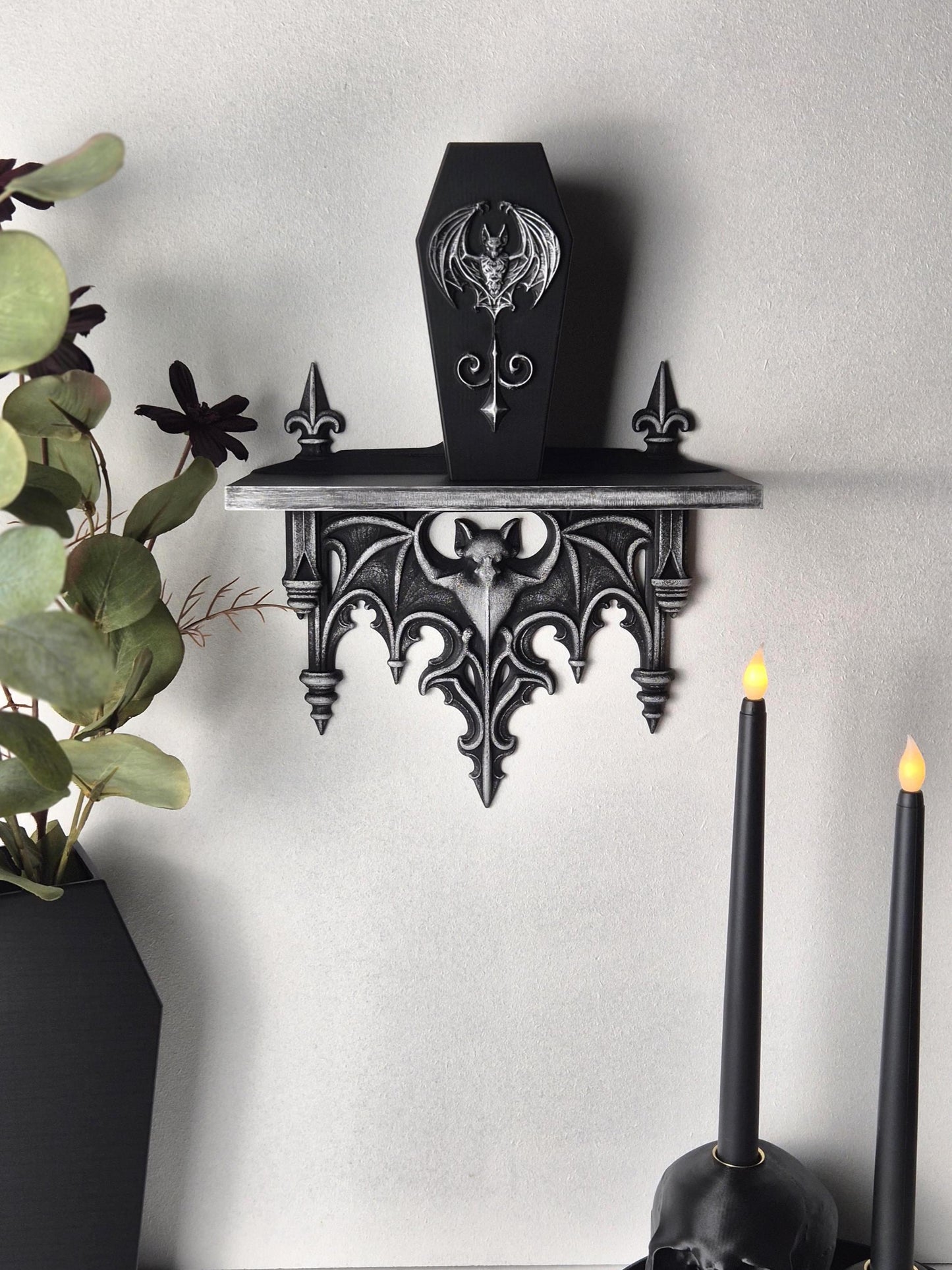 Gothic Bat Wall Shelf