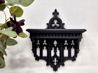 Elegant Victorian Wall Shelf – 3D Printed Gothic Decor, Gothic Decor for Crystals orJewelry, Candle Holder,Dark Academia Shelf,Gift for Goth