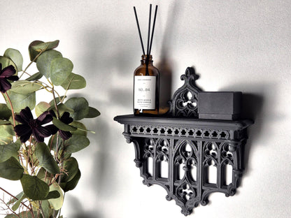 Elegant Victorian Wall Shelf – 3D Printed Gothic Decor, Gothic Decor for Crystals orJewelry, Candle Holder,Dark Academia Shelf,Gift for Goth
