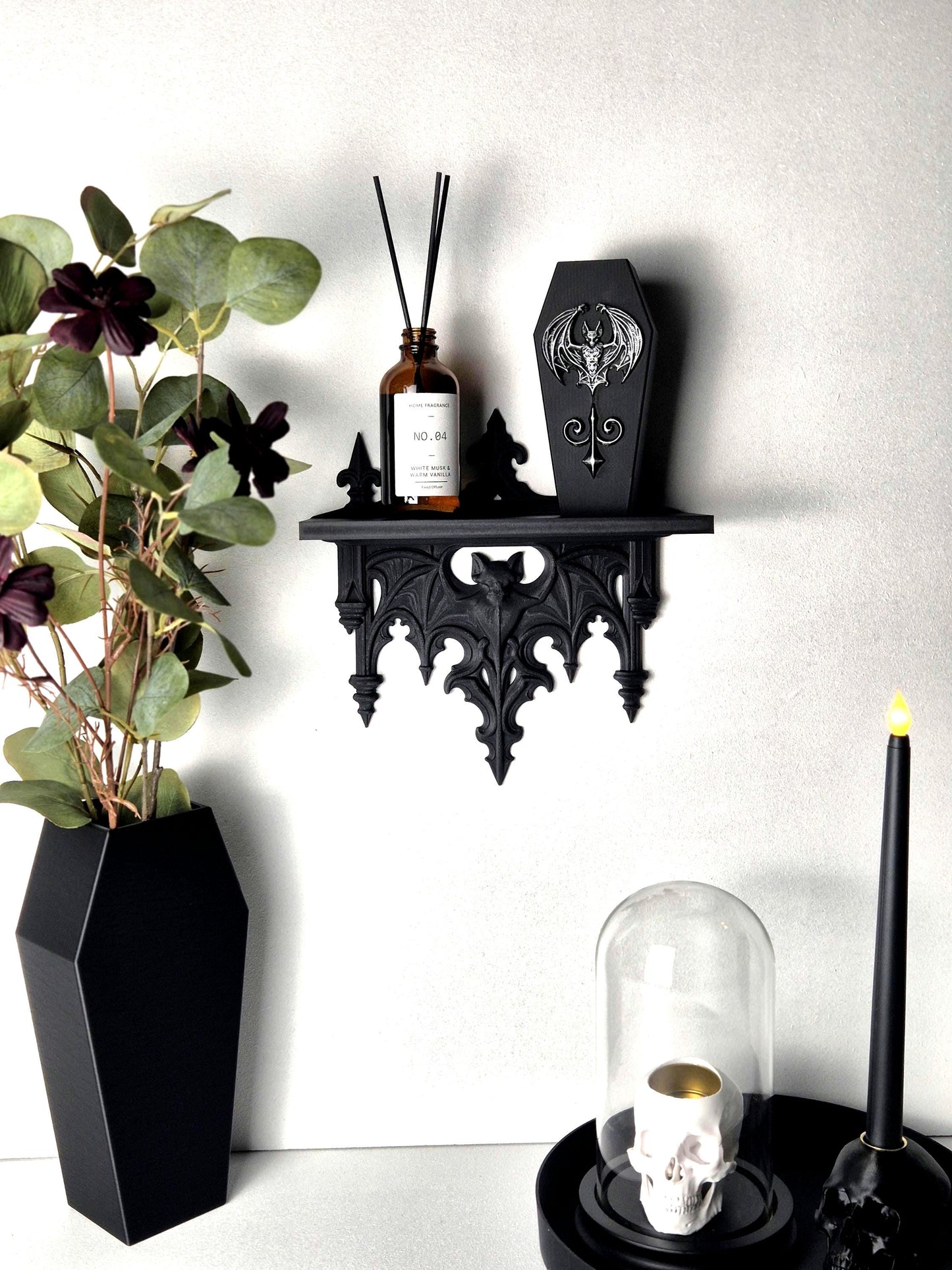 Gothic Bat Wall Shelf
