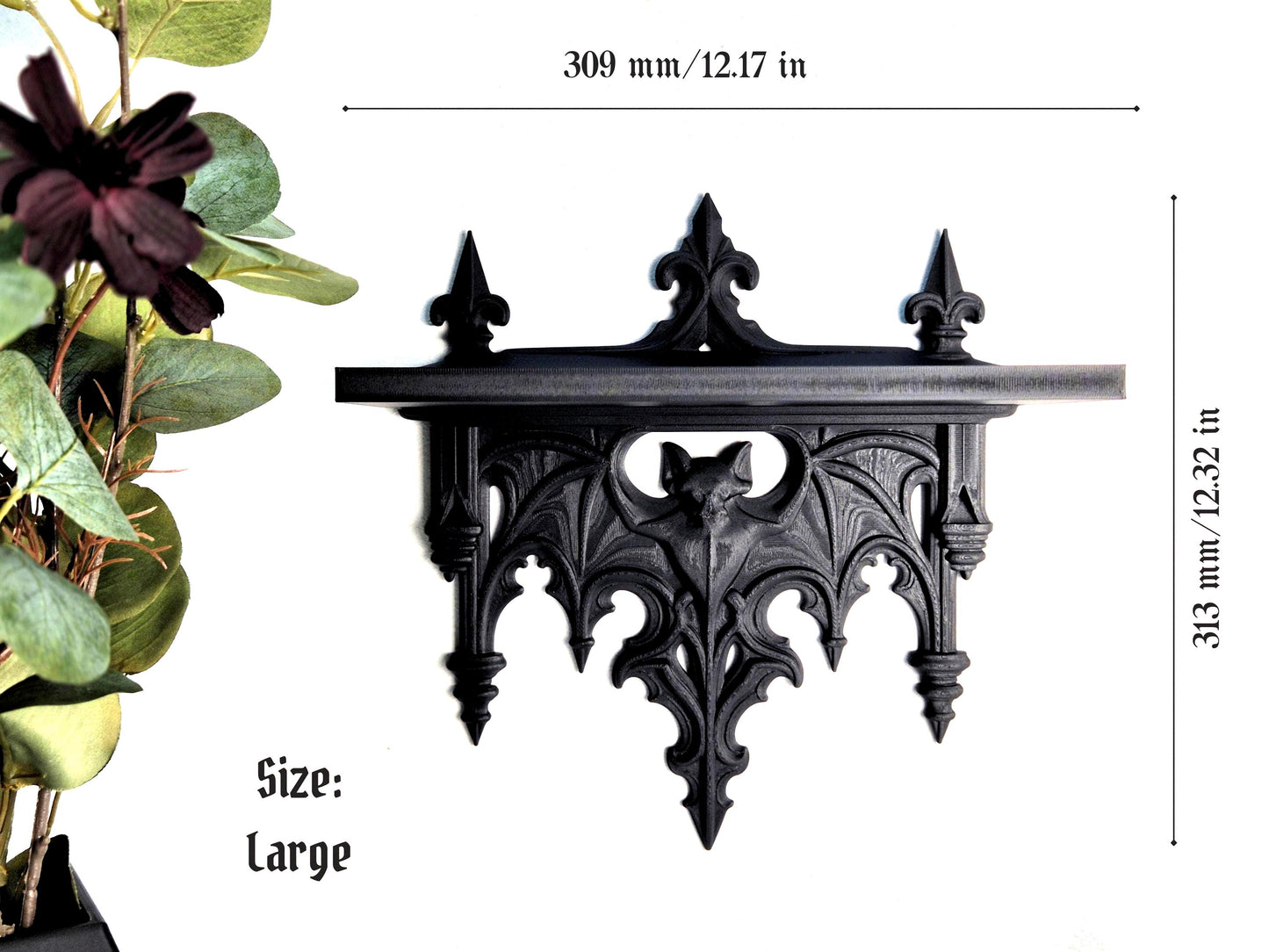 Gothic Bat Wall Shelf