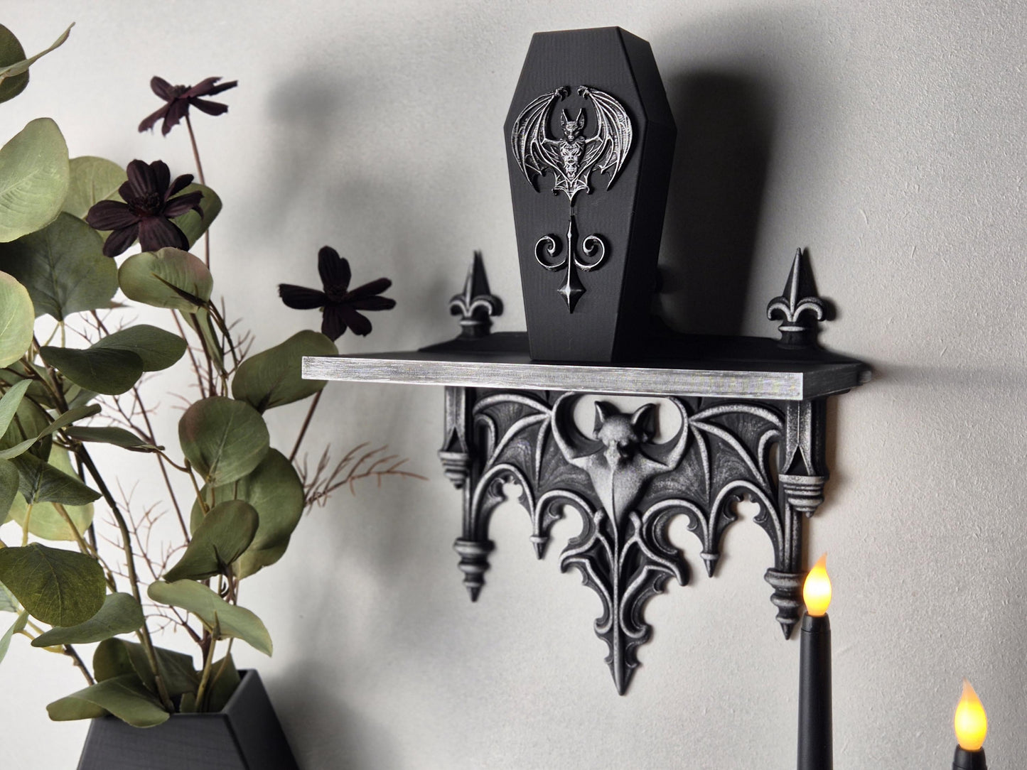Gothic Bat Wall Shelf