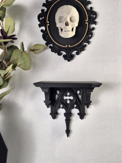 Gothic Cathedral Arch Wall Shelf – 3D Printed Gothic Decor, Shelf for Crystals or Jewelry, Candle Holder, Dark Academia Shelf, Gift for Goth