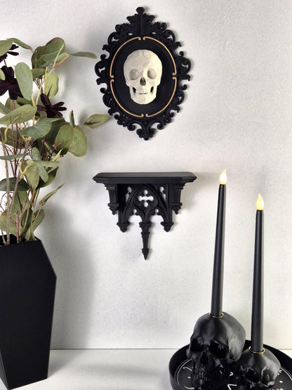 Gothic Cathedral Arch Wall Shelf – 3D Printed Gothic Decor, Shelf for Crystals or Jewelry, Candle Holder, Dark Academia Shelf, Gift for Goth