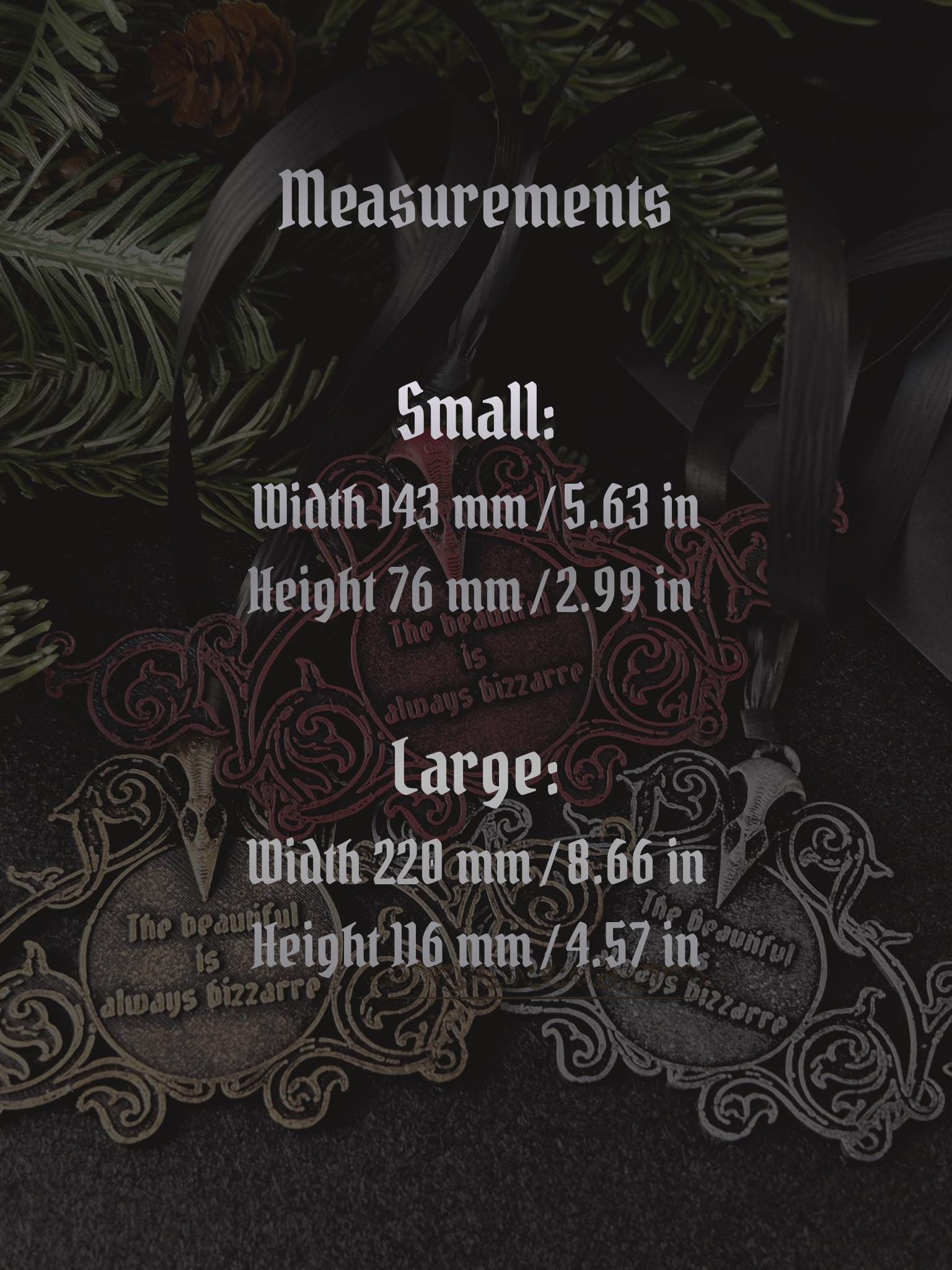 Christmas Ornament with Baudelaire Quote (Set of 3)