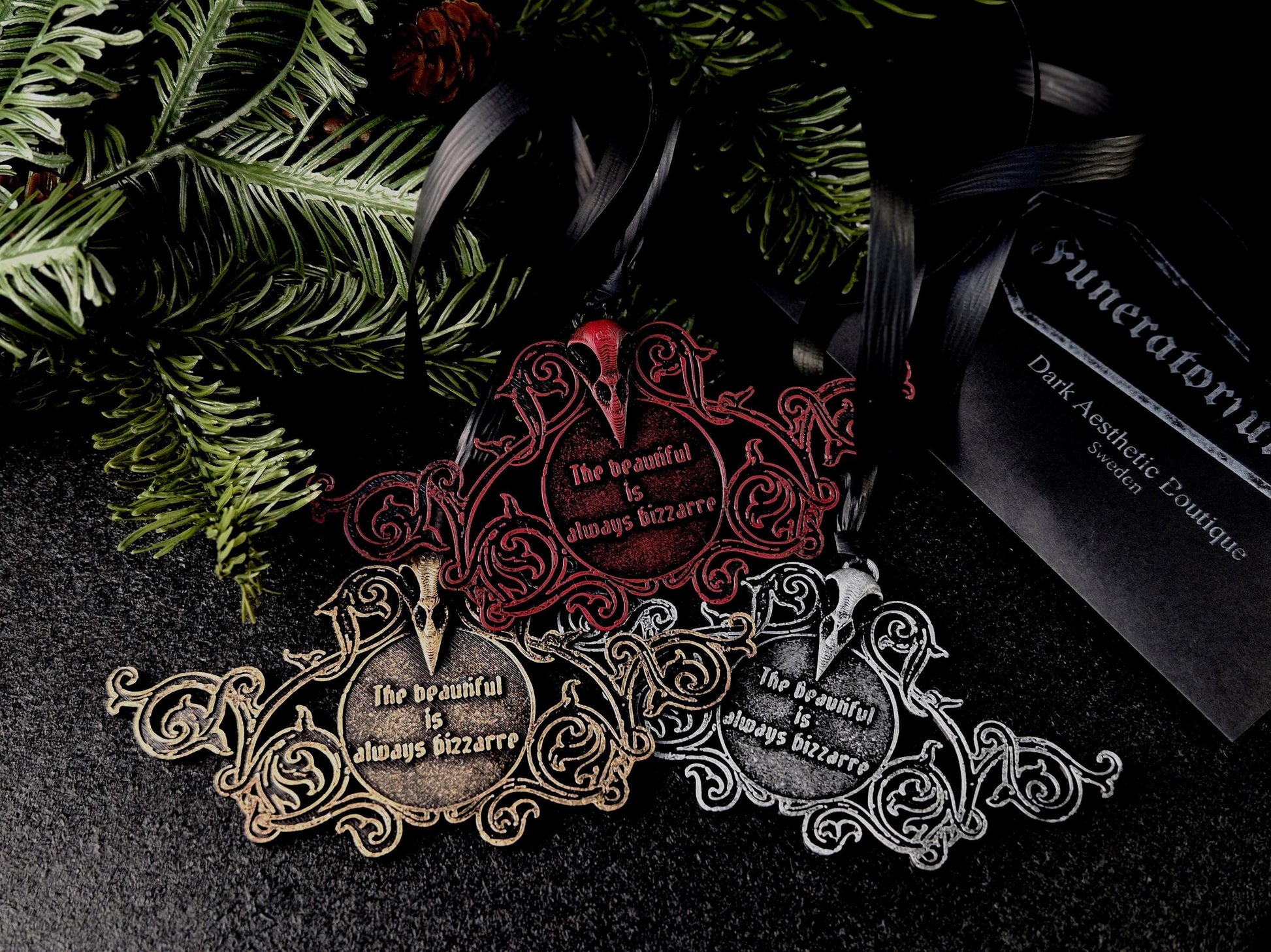 Christmas Ornament with Baudelaire Quote (Set of 3)