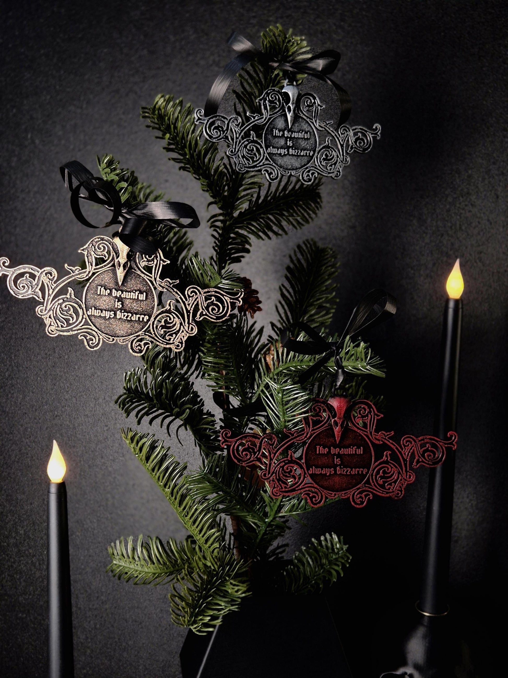 Christmas Ornament with Baudelaire Quote (Set of 3)