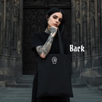 Gothic Tote Bag “Till Death” – Dark Academia Cotton Tote with Vintage Art Print– Victorian Macabre Canvas Bag – Gothic Gift