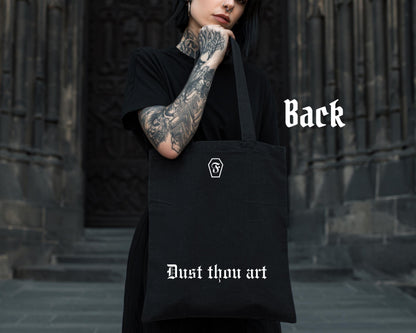 Cathedral Spire Tote Bag – Gothic Architecture Canvas Tote – Dark Aesthetic Bag – Architectural Art Print