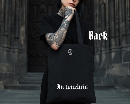 Cathedral Arch Tote Bag V3 – Gothic Architecture Canvas Tote – Dark Aesthetic Bag – Architectural Art Print