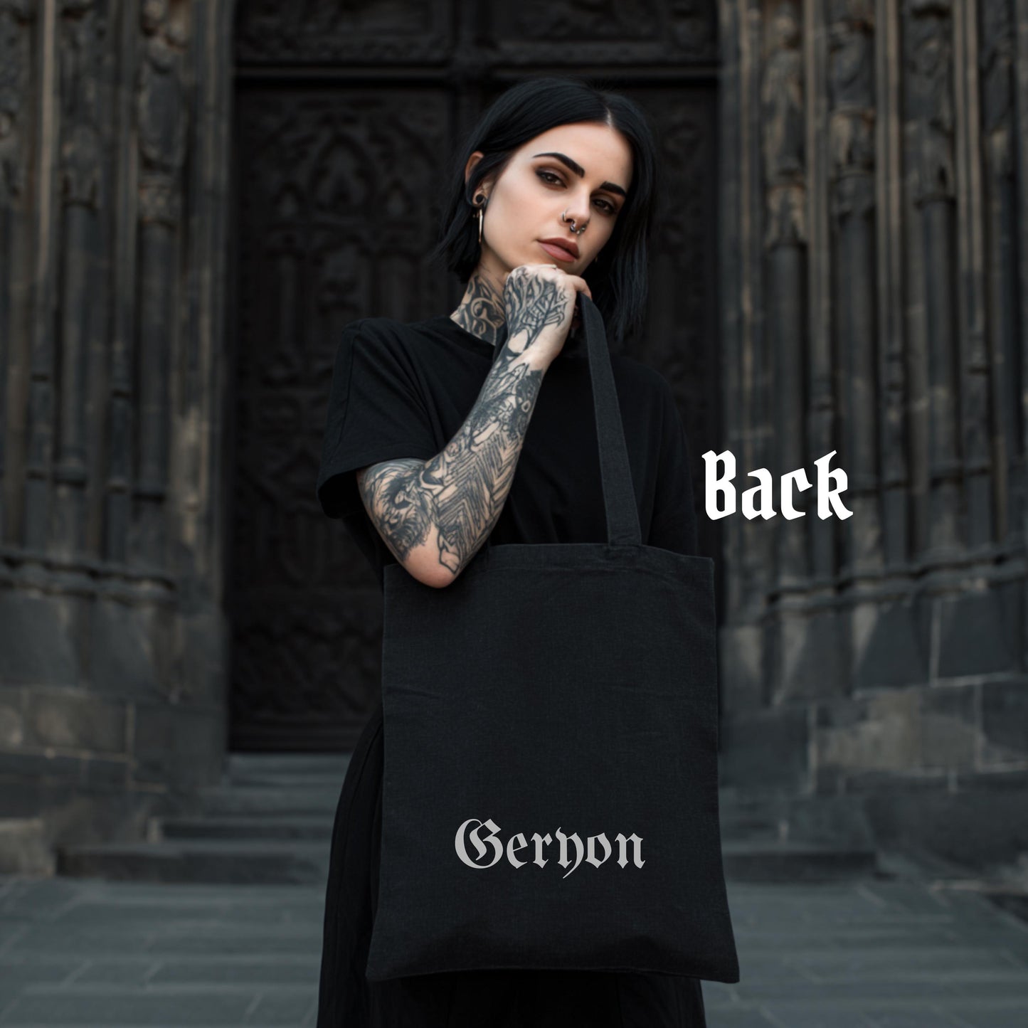 Gothic Tote. Gustave Doré Dante’s Inferno Tote Bag, Geryon – Gothic 1857 Illustration – Dark Academia Cotton Shopper