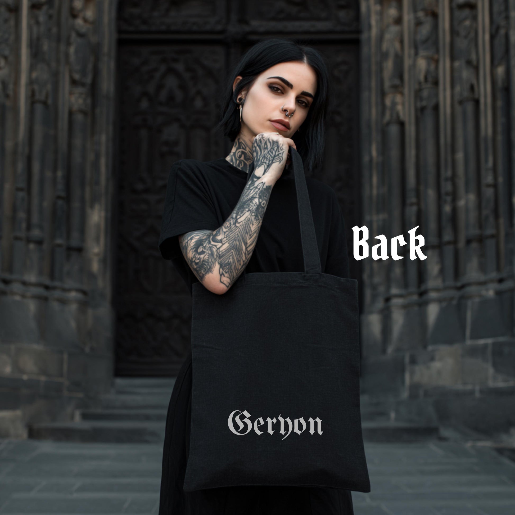 Gothic Tote. Gustave Doré Dante’s Inferno Tote Bag, Geryon – Gothic 1857 Illustration – Dark Academia Cotton Shopper