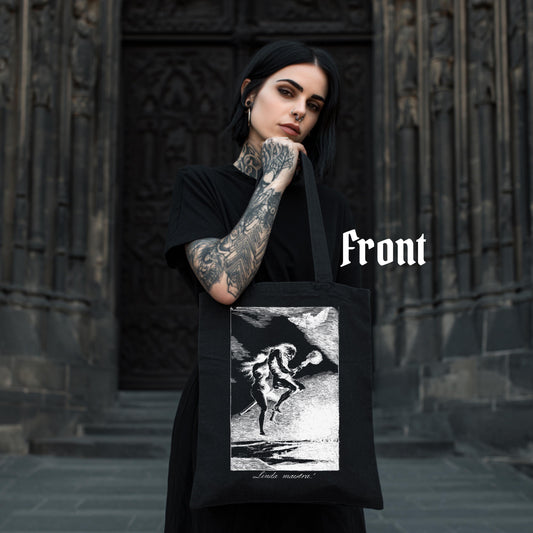 Goya “Linda Maestra” Tote Bag – Gothic Art Print Cotton Shopper – Dark Academia Bag