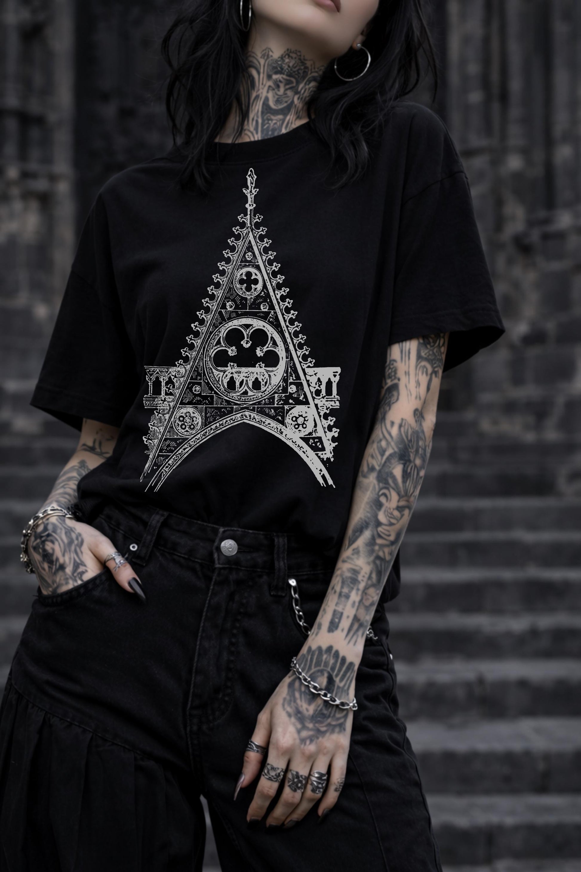 Gable at Notre Dame de Paris T-Shirt