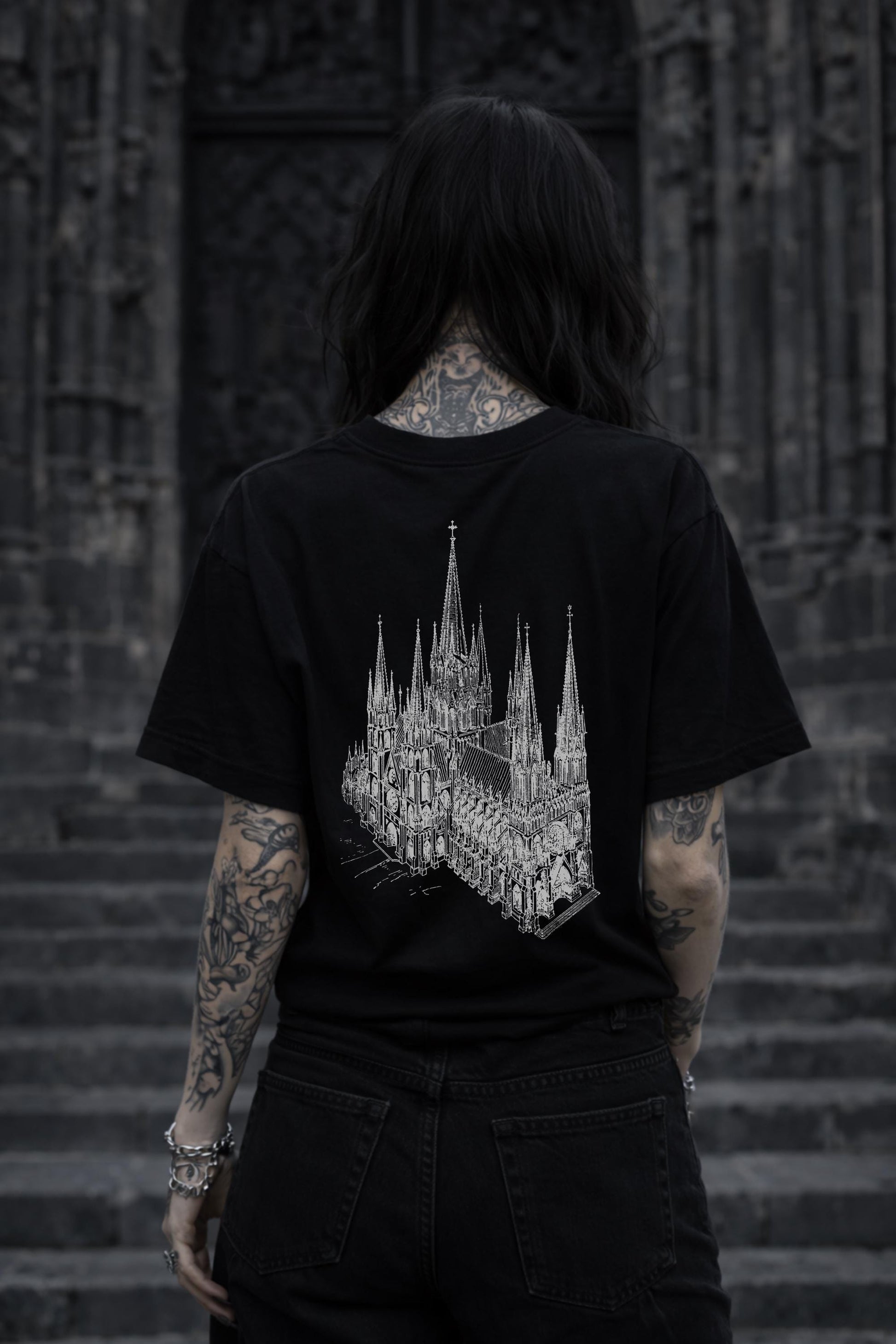 Gothic Cathedral T-Shirt | Dark Academia Shirt | Medieval Cathedral Art Tee | Organic Cotton Gothic Shirt