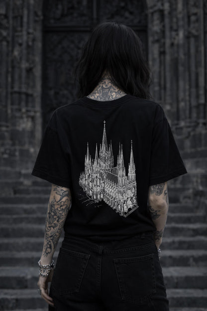Gothic Cathedral T-Shirt | Dark Academia Shirt | Medieval Cathedral Art Tee | Organic Cotton Gothic Shirt
