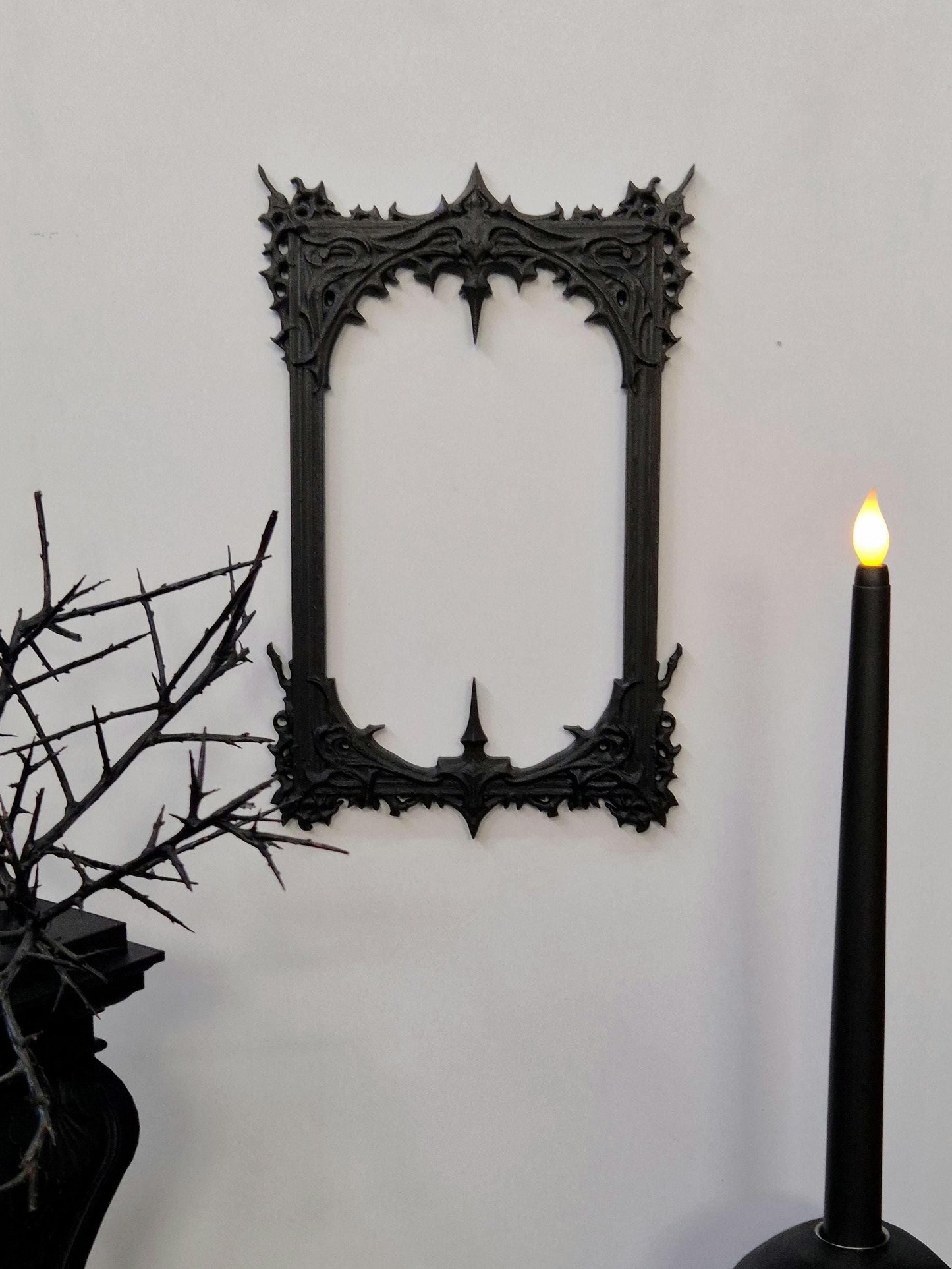 Gothic Frame Black Wall Decor | Ornate Dark Victorian Style Frame | Baroque Goth Wall Art | Occult Home Decor | 3D Printed Frame