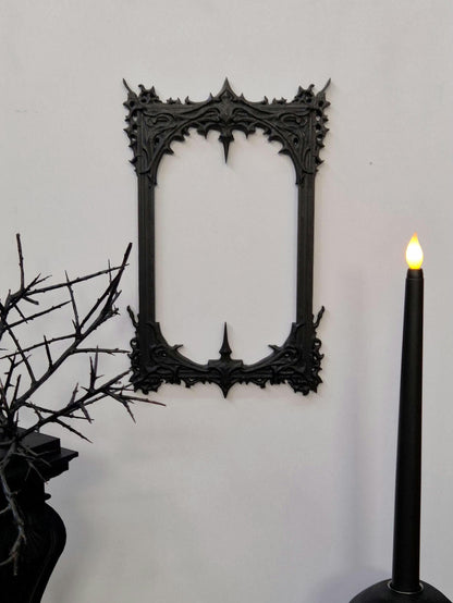 Gothic Frame Black Wall Decor | Ornate Dark Victorian Style Frame | Baroque Goth Wall Art | Occult Home Decor | 3D Printed Frame