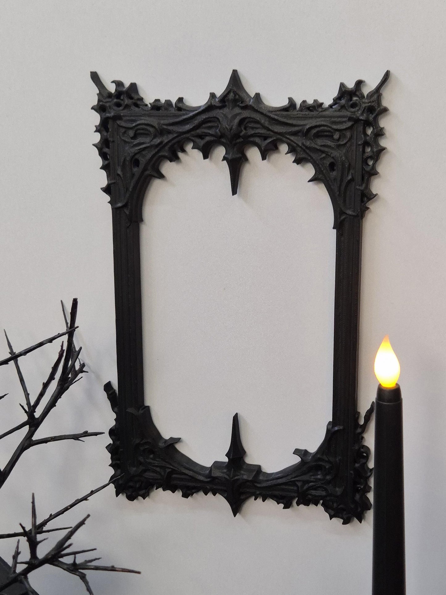Gothic Frame Black Wall Decor | Ornate Dark Victorian Style Frame | Baroque Goth Wall Art | Occult Home Decor | 3D Printed Frame