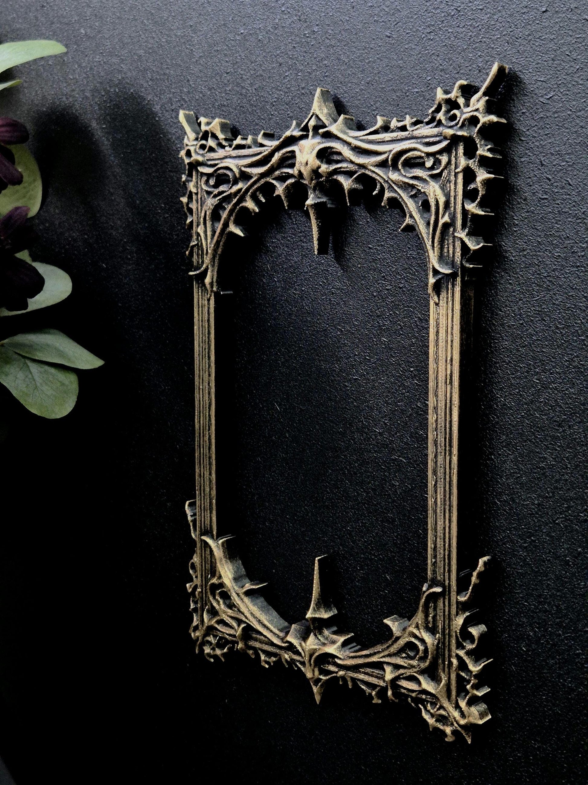 Gothic Frame Black Wall Decor | Ornate Dark Victorian Style Frame | Baroque Goth Wall Art | Occult Home Decor | 3D Printed Frame