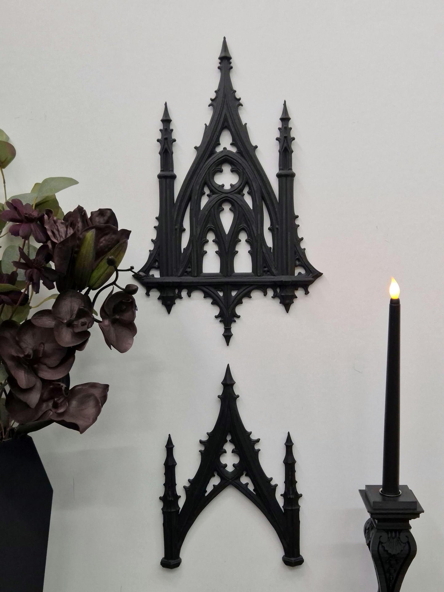 Gothic Cathedral Wall Decor Set, Dark Victorian Gothic Wall Art, Black Gothic Arch Ornament, Medieval Home Decor, Gothic Room Decoration