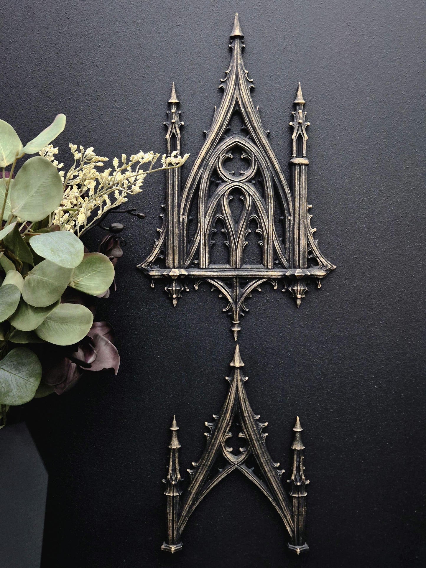 Gothic Cathedral Wall Decor Set, Dark Victorian Gothic Wall Art, Black Gothic Arch Ornament, Medieval Home Decor, Gothic Room Decoration