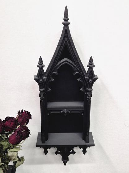 Gothic Cathedral Arch Shelf | 3D-Printed Gothic Wall Decor | Candle Holder & Jewelry Display | Dark Gothic Home, Medieval Gothic Decor