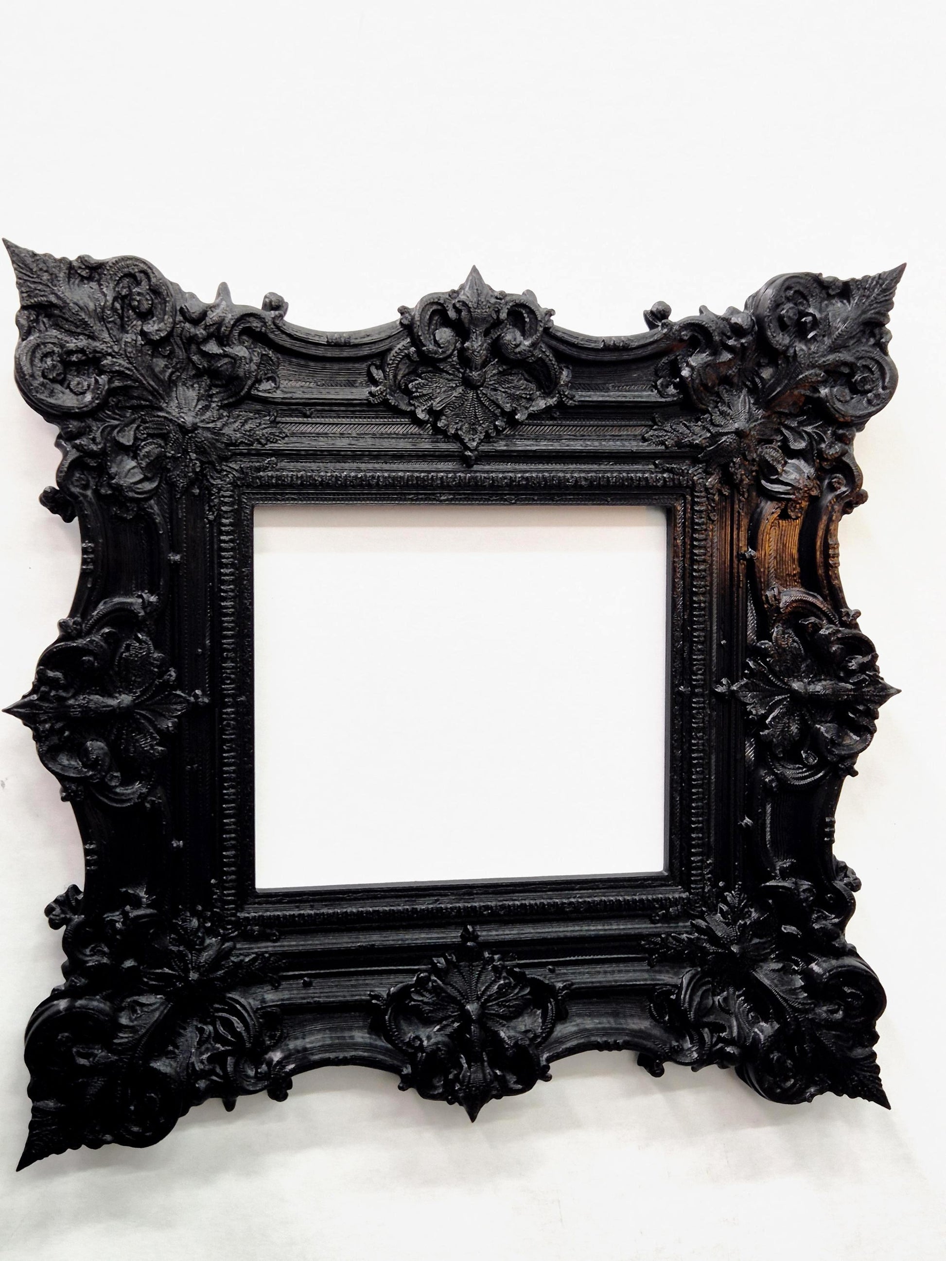 Rococo Picture Frame, Black Baroque Wall Decor, Ornate Victorian Photo Frame, 3D Printed Goth Home Decor | Goth Gift
