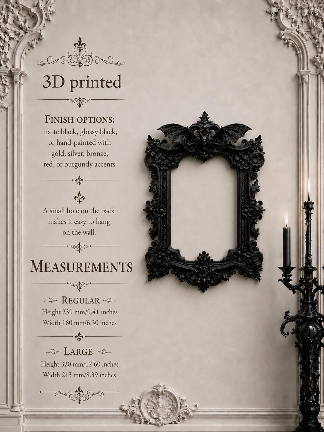 Gothic Victorian Vampire Bat Frame