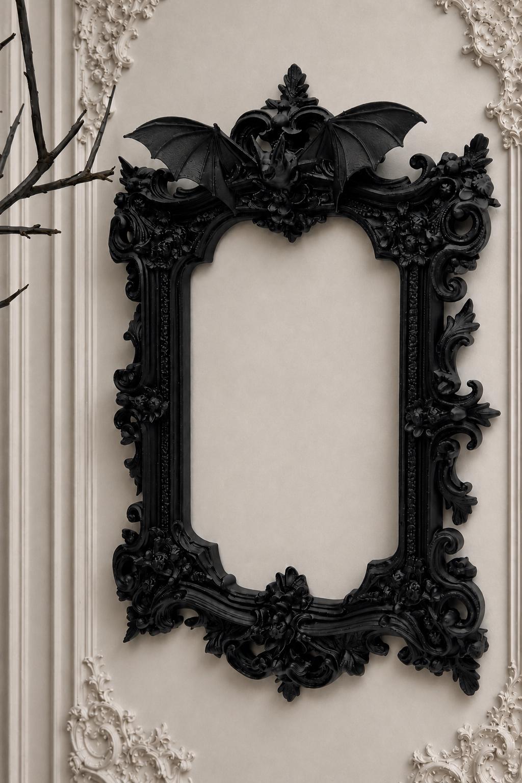 Gothic Victorian Vampire Bat Frame | Macabre Wall Decor | Baroque Picture Frame | Dark Home Gallery | Goth Gift | 3D Printed