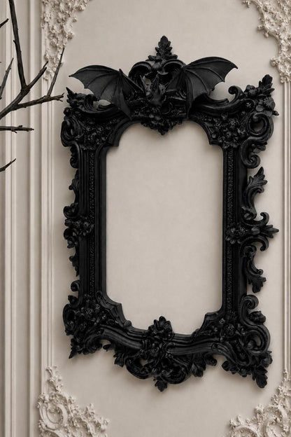 Gothic Victorian Vampire Bat Frame | Macabre Wall Decor | Baroque Picture Frame | Dark Home Gallery | Goth Gift | 3D Printed