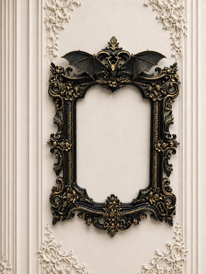 Gothic Victorian Vampire Bat Frame | Macabre Wall Decor | Baroque Picture Frame | Dark Home Gallery | Goth Gift | 3D Printed