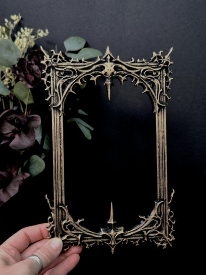 Gothic Frame Black Wall Decor | Ornate Dark Victorian Style Frame | Baroque Goth Wall Art | Occult Home Decor | 3D Printed Frame