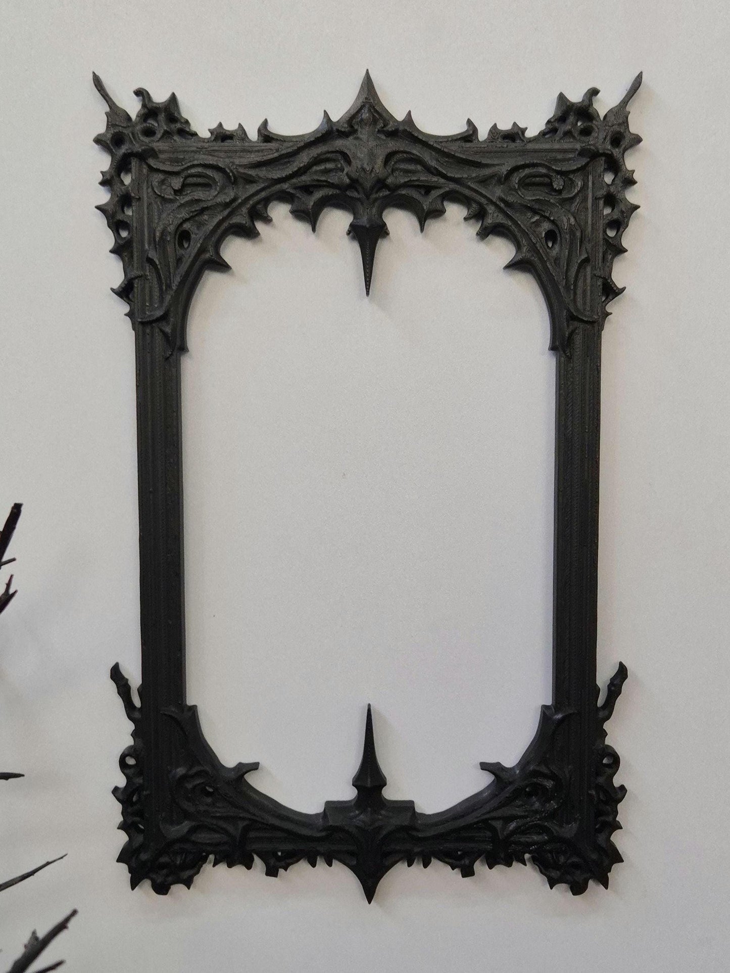 Gothic Frame Black Wall Decor | Ornate Dark Victorian Style Frame | Baroque Goth Wall Art | Occult Home Decor | 3D Printed Frame