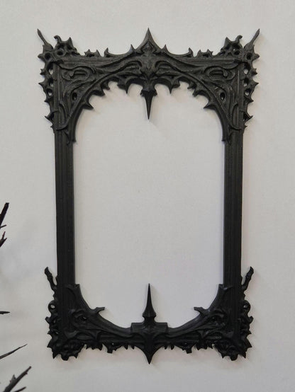 Gothic Frame Black Wall Decor | Ornate Dark Victorian Style Frame | Baroque Goth Wall Art | Occult Home Decor | 3D Printed Frame