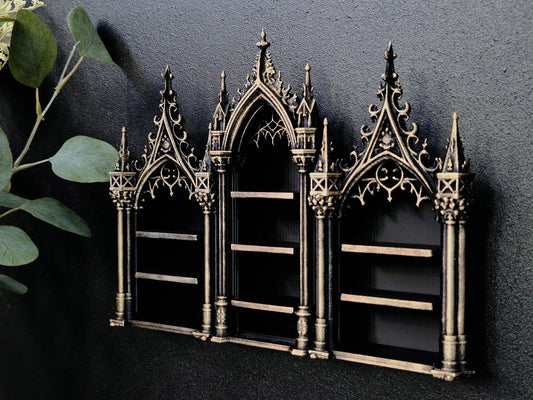 Gothic Jewelry Shelf Wall or Desk Organizer Black | Goth Jewelry Display Holder | Ring Holder Shelf | Witchy Altar Shelf Decor