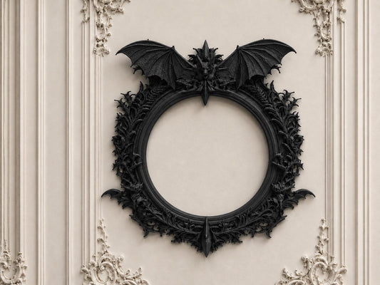 Vampire Bat Frame | Gothic Macabre Wall Decor | Baroque Picture Frame | Dark Home Gallery | Goth Gift | 3D Printed