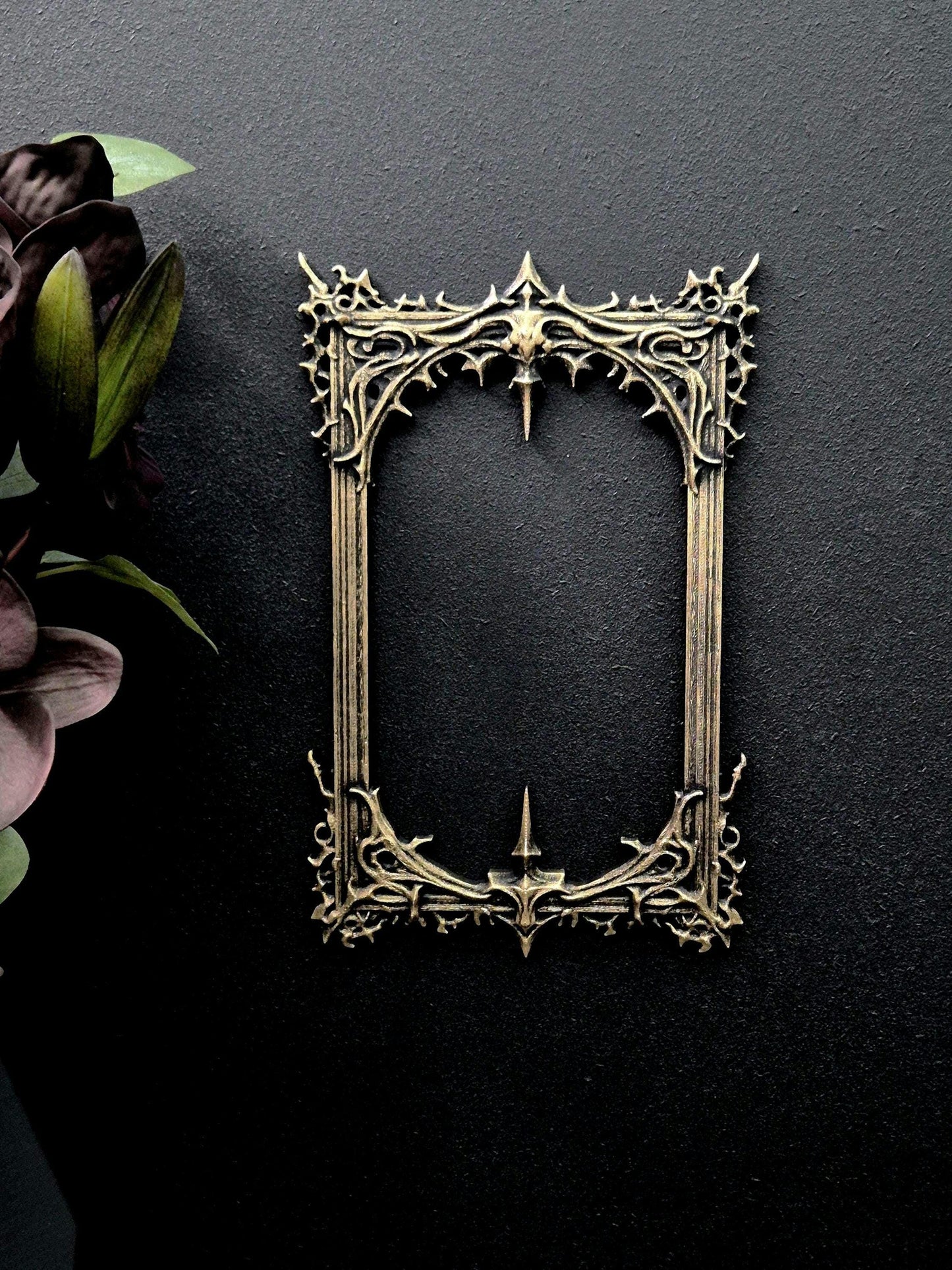 Gothic Frame Black Wall Decor | Ornate Dark Victorian Style Frame | Baroque Goth Wall Art | Occult Home Decor | 3D Printed Frame